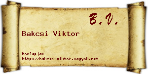 Bakcsi Viktor névjegykártya