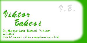 viktor bakcsi business card